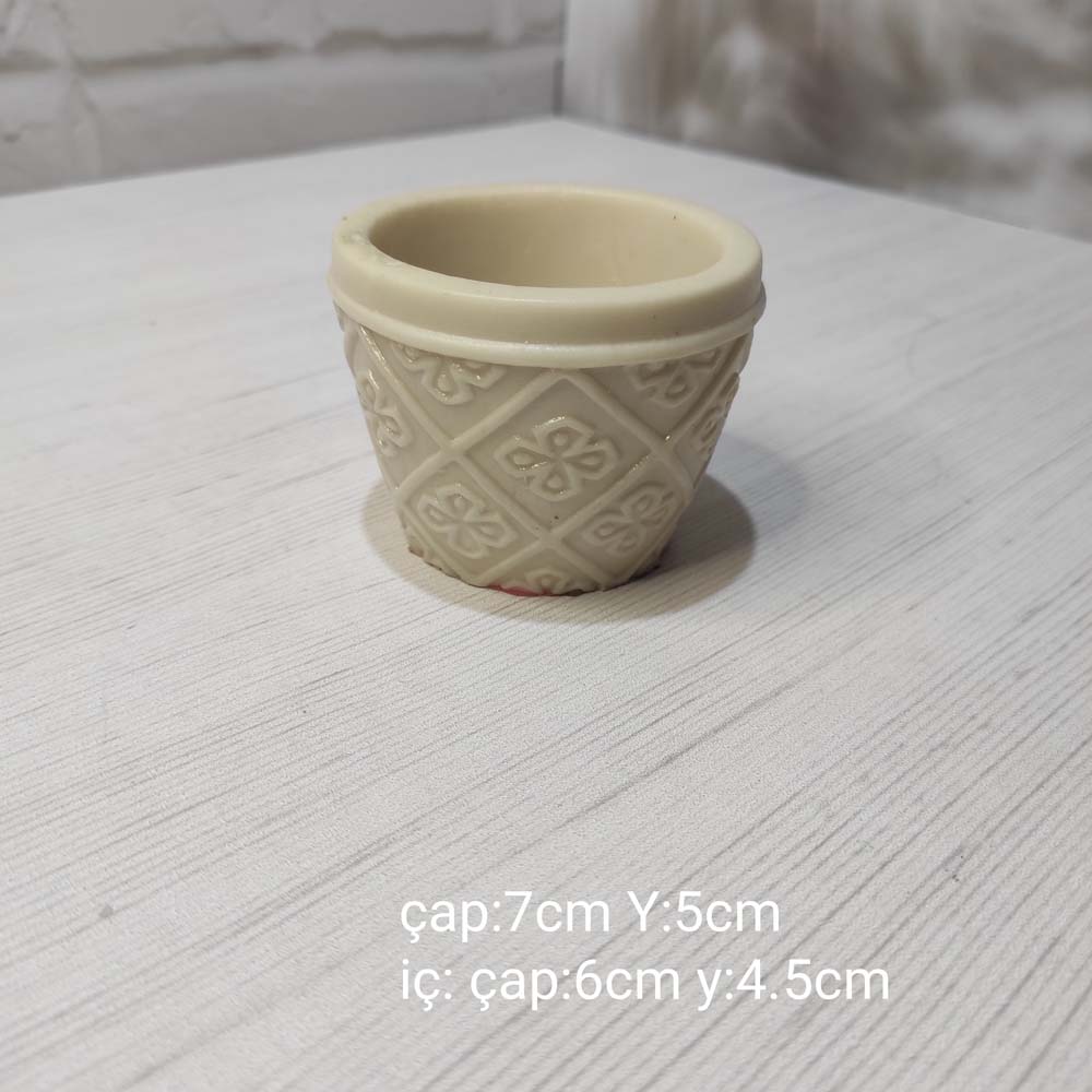 YY0985-Çiçek Motifli Saksı Silikon Kalıp