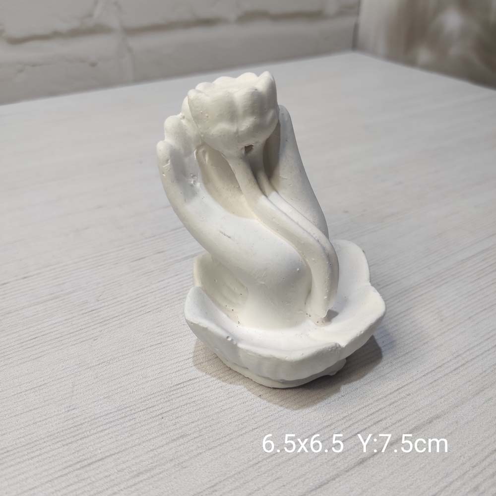 YY1007-Elinde Çiçek Tutan Geri Akış Tütsü Silikon Kalıp