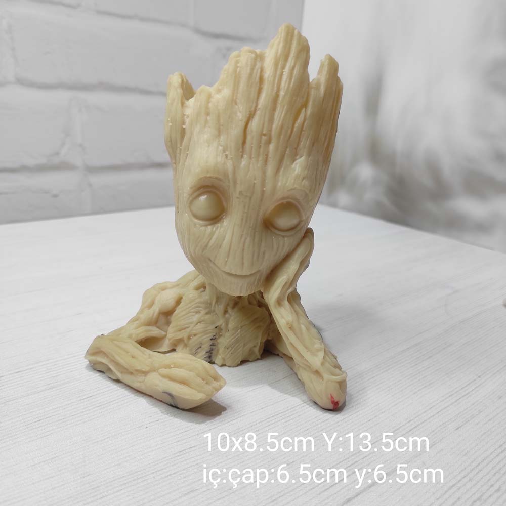 YY1057 Groot Eli Yanağında Biblo Silikon Kalıp – Sevimli ve Şık Dekoratif Hediye!