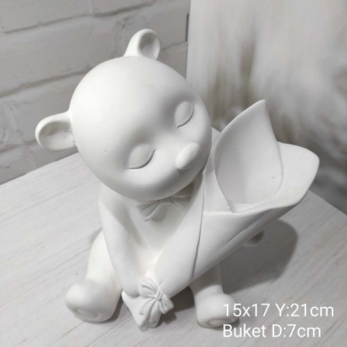 Buketli Ayıcık Vazo Silikon Kalıp – Sevimli ve Şık Dekoratif Tasarım!