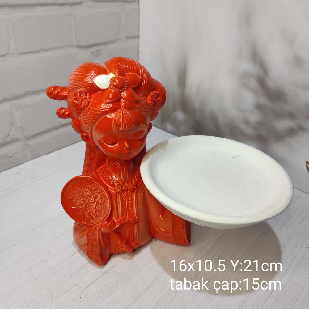YY1334-Tepsili Kız 21cm Silikon Kalıp YY1334-Tepsili Kız 21cm Silikon Kalıp
