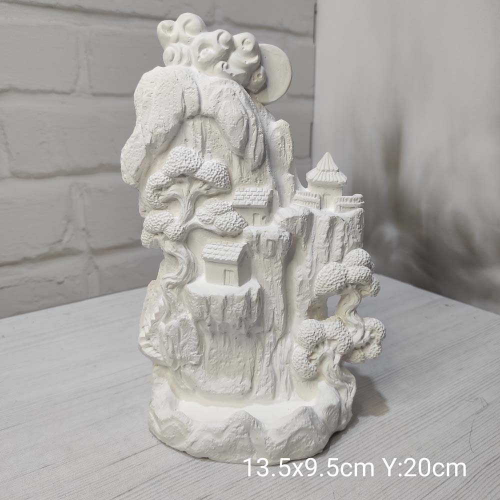 YY1346-Dağ Tütsü Sağ Ve Solda Ağaçlar Var Üzerinde Güneş Doğan Silikon Kalıp