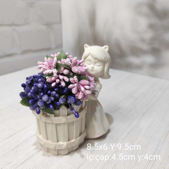 Çitli Sepetli Sukulent Kız Silikon Kalıp – Estetik ve Fonksiyonel Saksı Tasarımı!