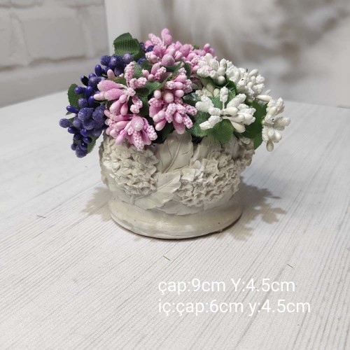 Çiçekli Yapraklı Saksı Silikon Kalıp – Doğanın Zarif Dokunuşu!