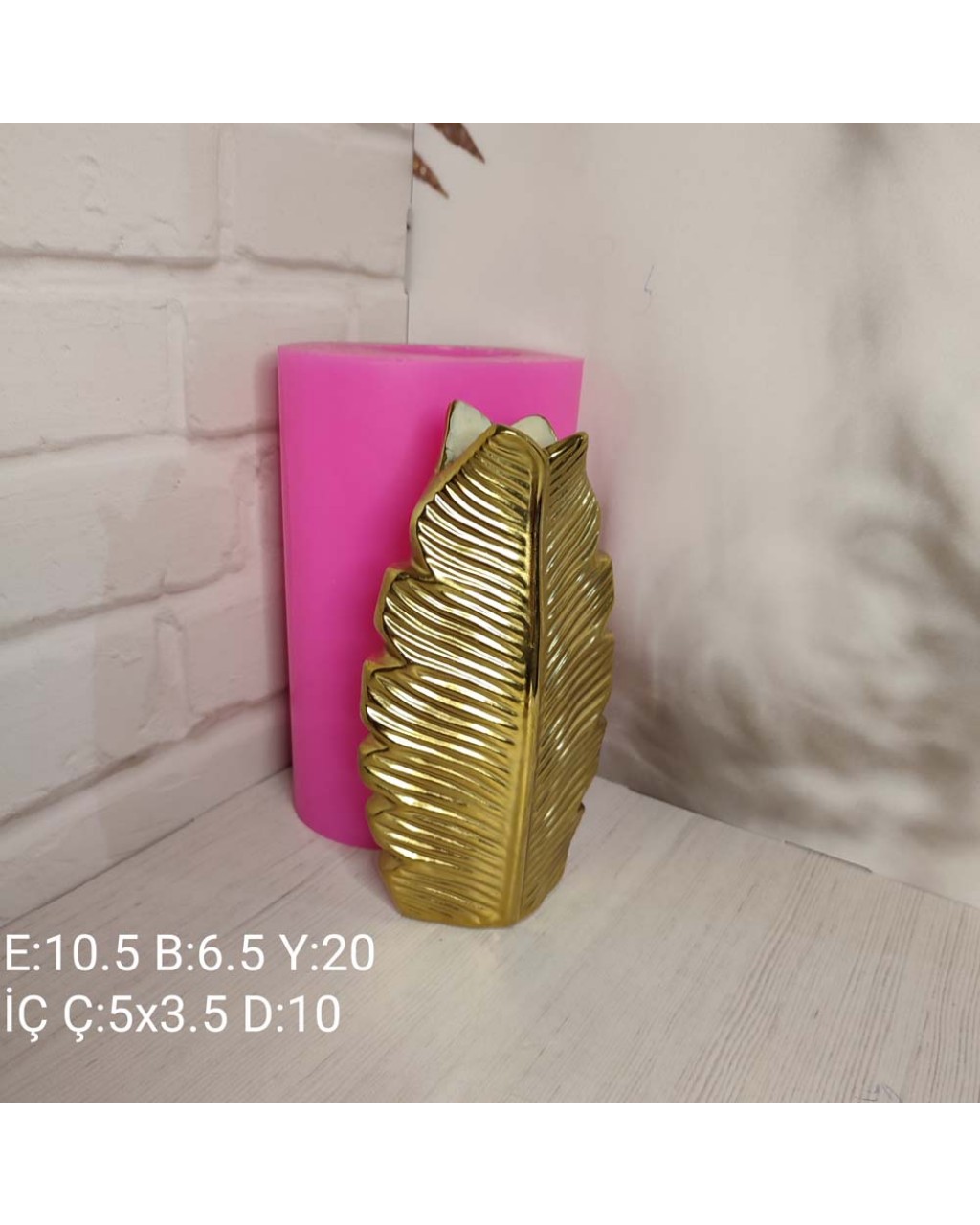 YY1791-Yaprak Vazo Küçük 20Cm Silikon Kalıp