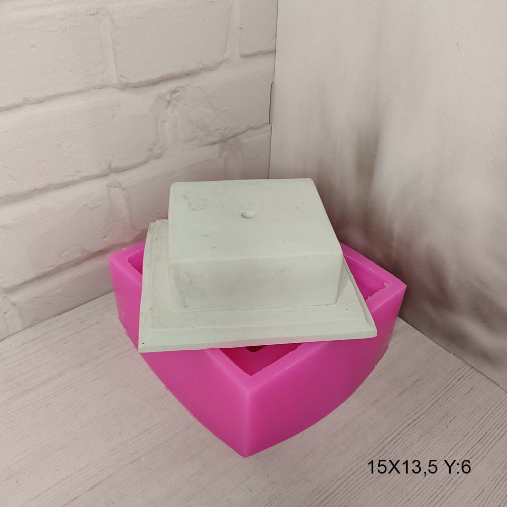 YY1920 Kare Kaideli Biblo Altlığı Silikon Kalıp • El Yapımı Büst ve Heykel Sunumları için Hediye Seçeneği!