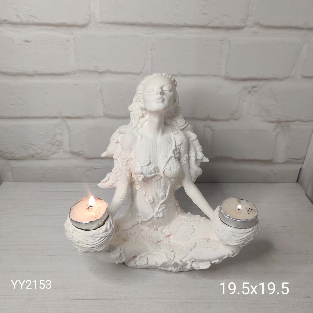 YY2153 Meditasyon Kadın Figürlü Mumluk Silikon Kalıp • El Yapımı Spiritüel Dekor ve Özel Günler için Hediye Seçeneği!