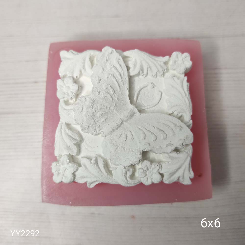 YY2292 Ortası Kelebekli Kare Magnet Silikon Kalıp YY2292 Ortası Kelebekli Kare Magnet Silikon Kalıp