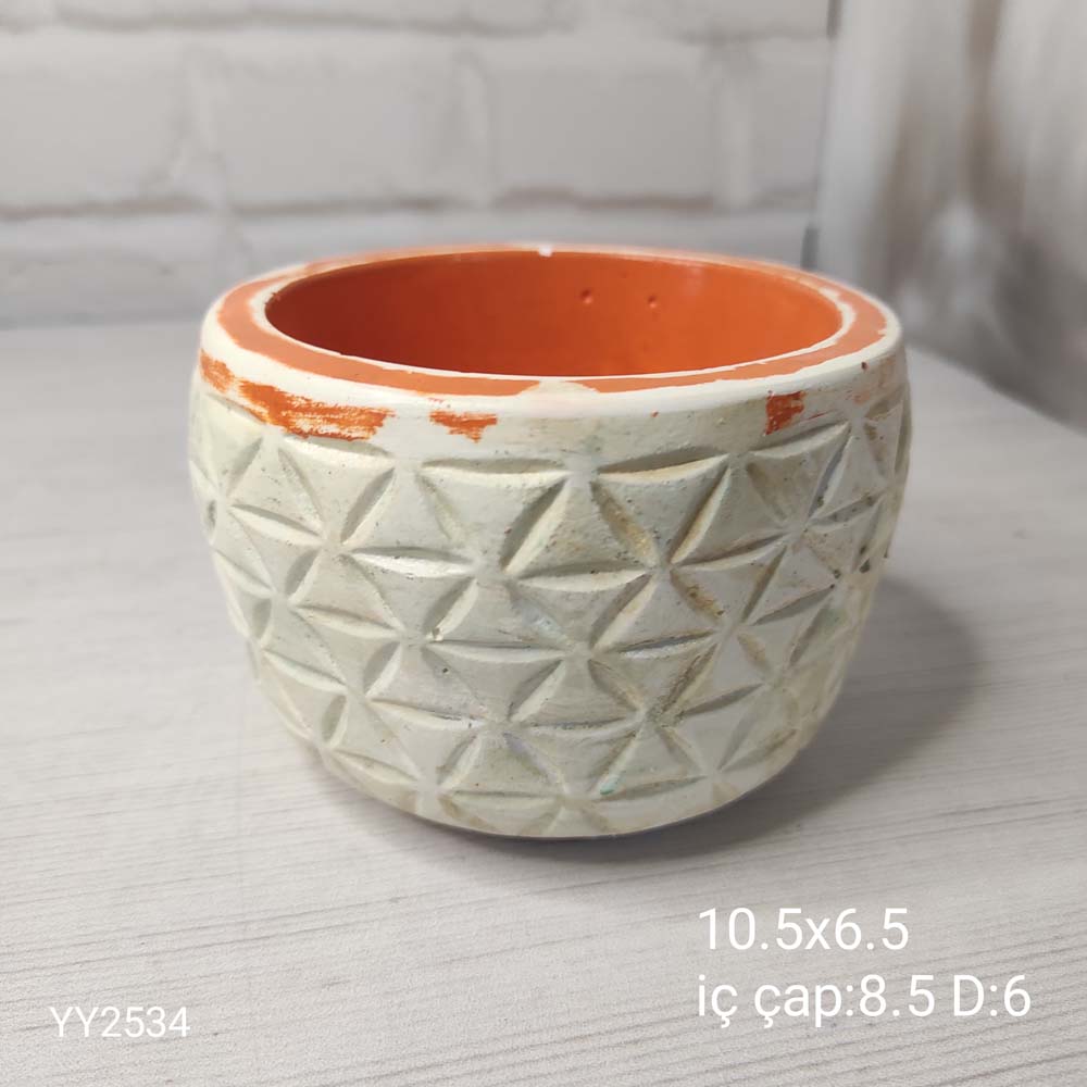 YY2534 Üçgen Çizgili Desenli Saksı Silikon Kalıp