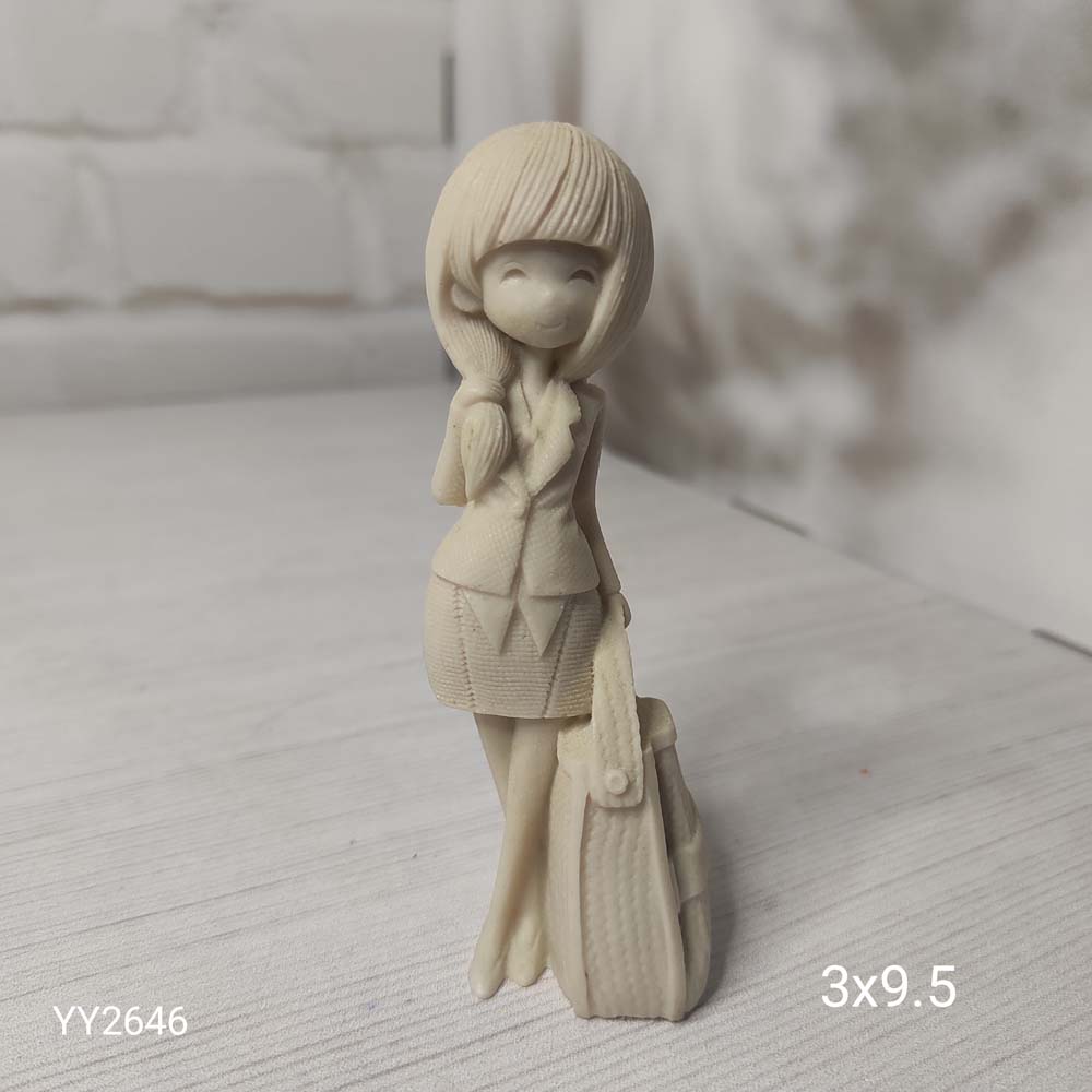 YY2546 Çantalı Kız 3D Biblo Çanta Sağda Silikon Kalıp YY2546 Çantalı Kız 3D Biblo Çanta Sağda Silikon Kalıp