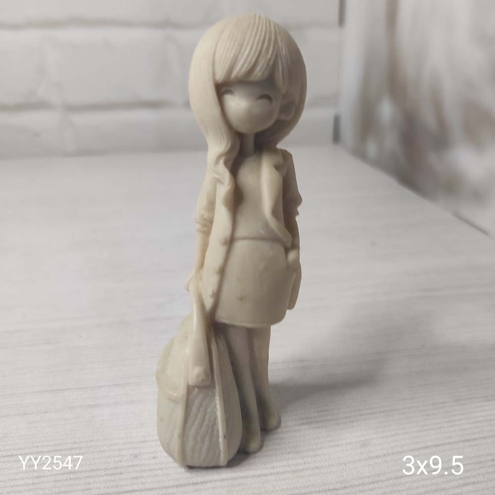YY2547 Çantalı Kız 3D Biblo Çanta Solda Silikon Kalıp YY2547 Çantalı Kız 3D Biblo Çanta Solda Silikon Kalıp