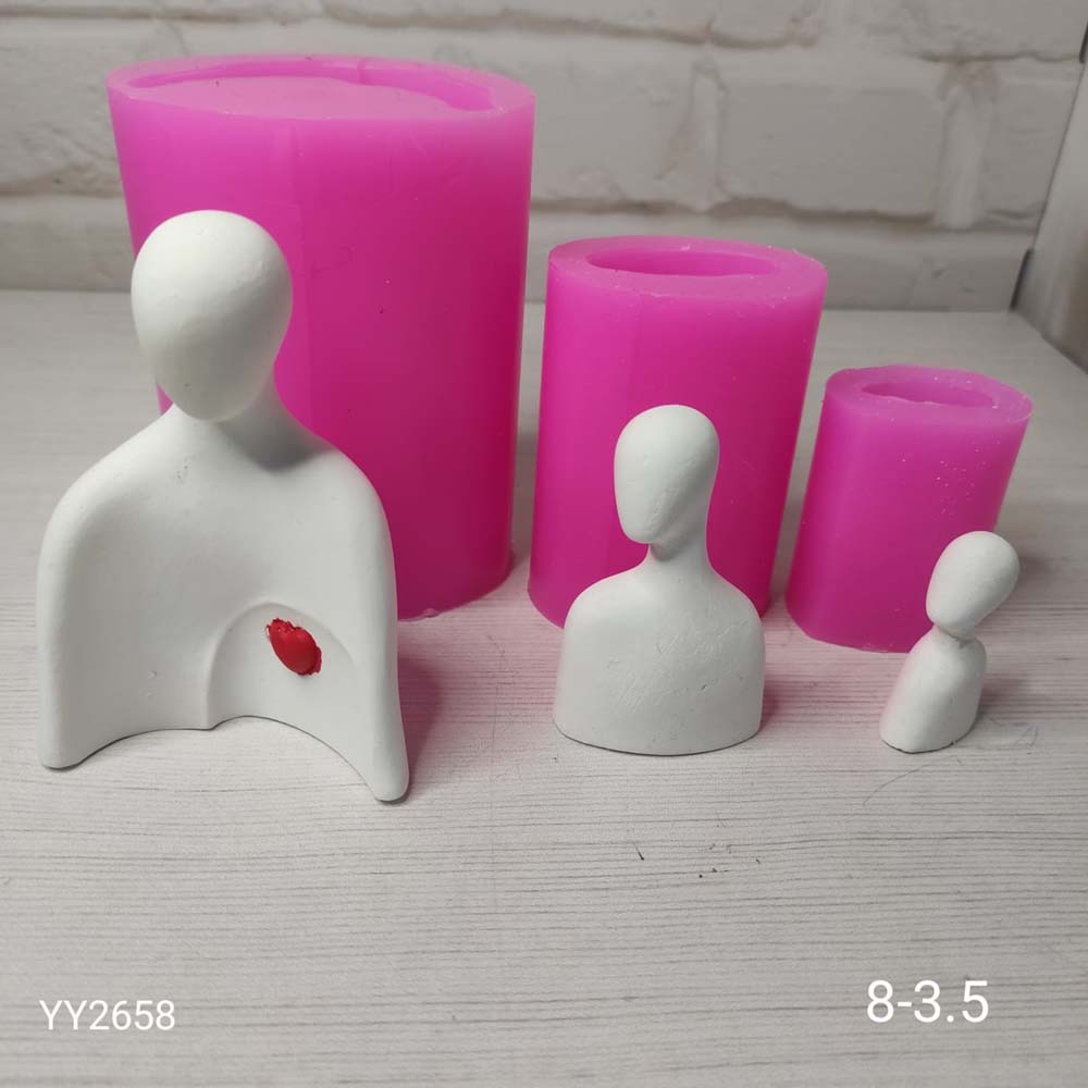 YY2658 Üçlü Soyut Biblo Büyükte Kalp Var Silikon Kalıp YY2658 Üçlü Soyut Biblo Büyükte Kalp Var Silikon Kalıp