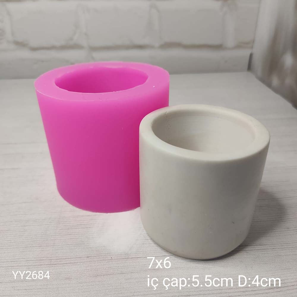 YY2684 Silindir Saksı Silikon Kalıp