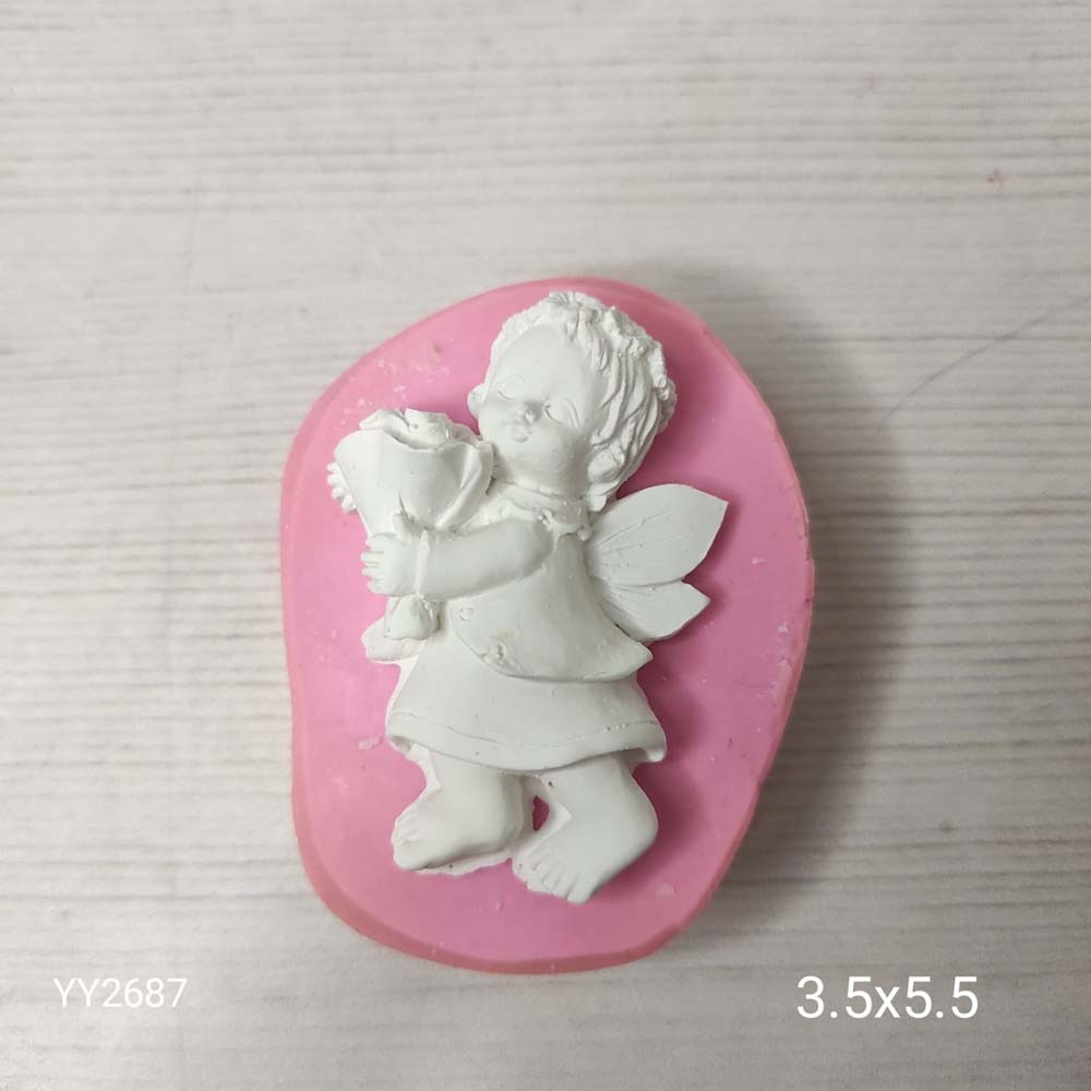 YY2687 Buket Tutan Melek Silikon Kalıp YY2687 Buket Tutan Melek Silikon Kalıp
