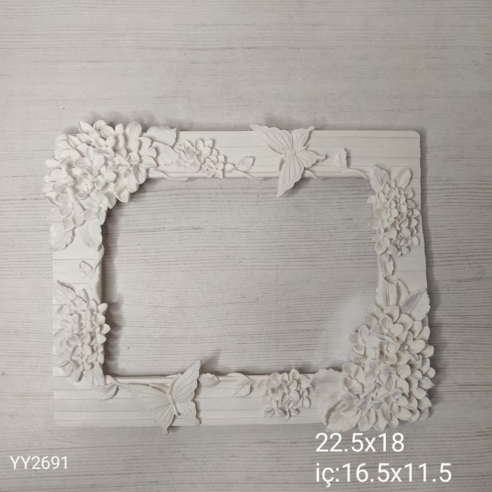 YY2691 Kelebekli Çiçekli Çerçeve 18 Cm Silikon Kalıp YY2691 Kelebekli Çiçekli Çerçeve 18 Cm Silikon Kalıp