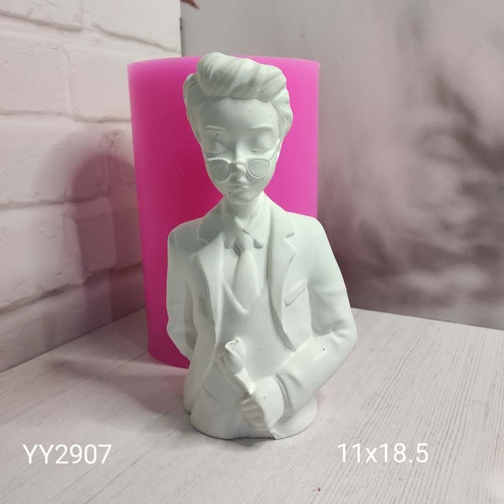 YY2907 Gözlüklü Elinde Gü Tutan Erkek Biblo Silikon Kalıp YY2907 Gözlüklü Elinde Gü Tutan Erkek Biblo Silikon Kalıp