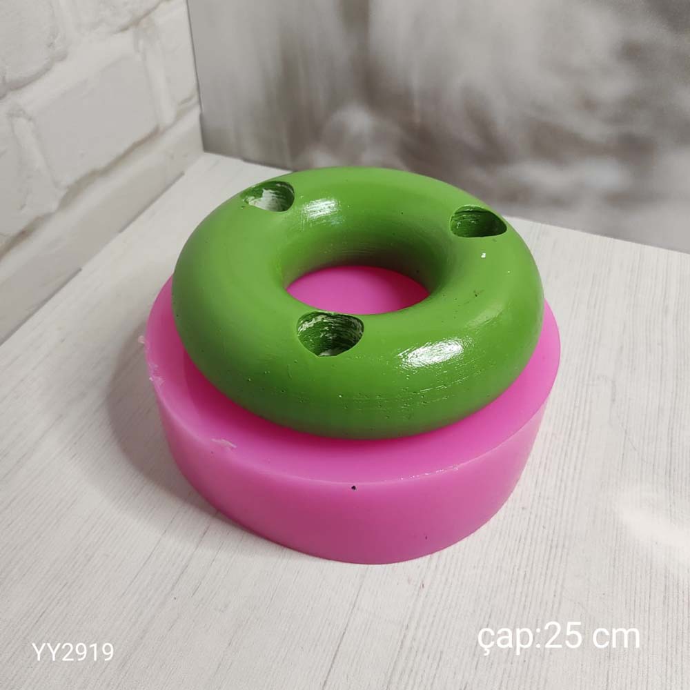 YY2919 Simit Mumluk 3 Mumlu Silikon Kalıp YY2919 Simit Mumluk 3 Mumlu Silikon Kalıp
