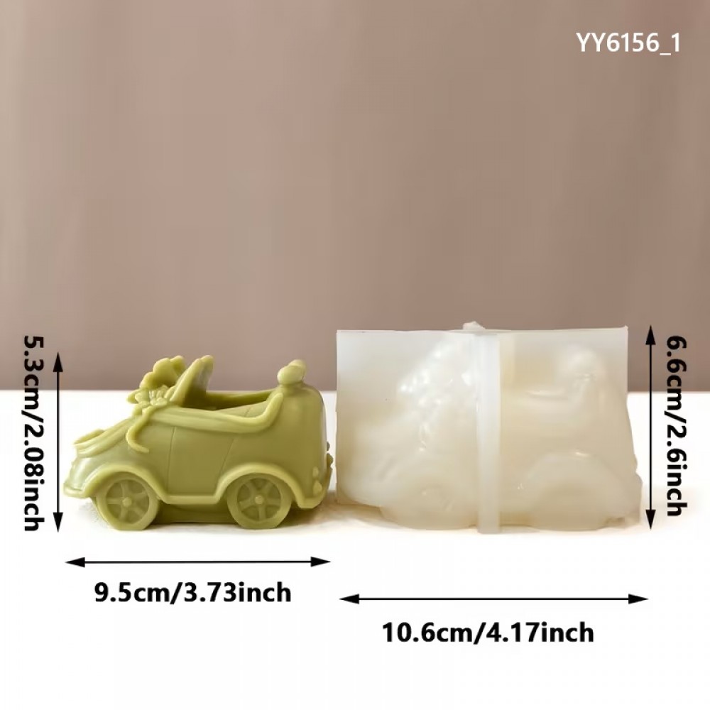 YY6156 GELİN ARABASI SAKSI MUMLUK SİLİKON KALIP