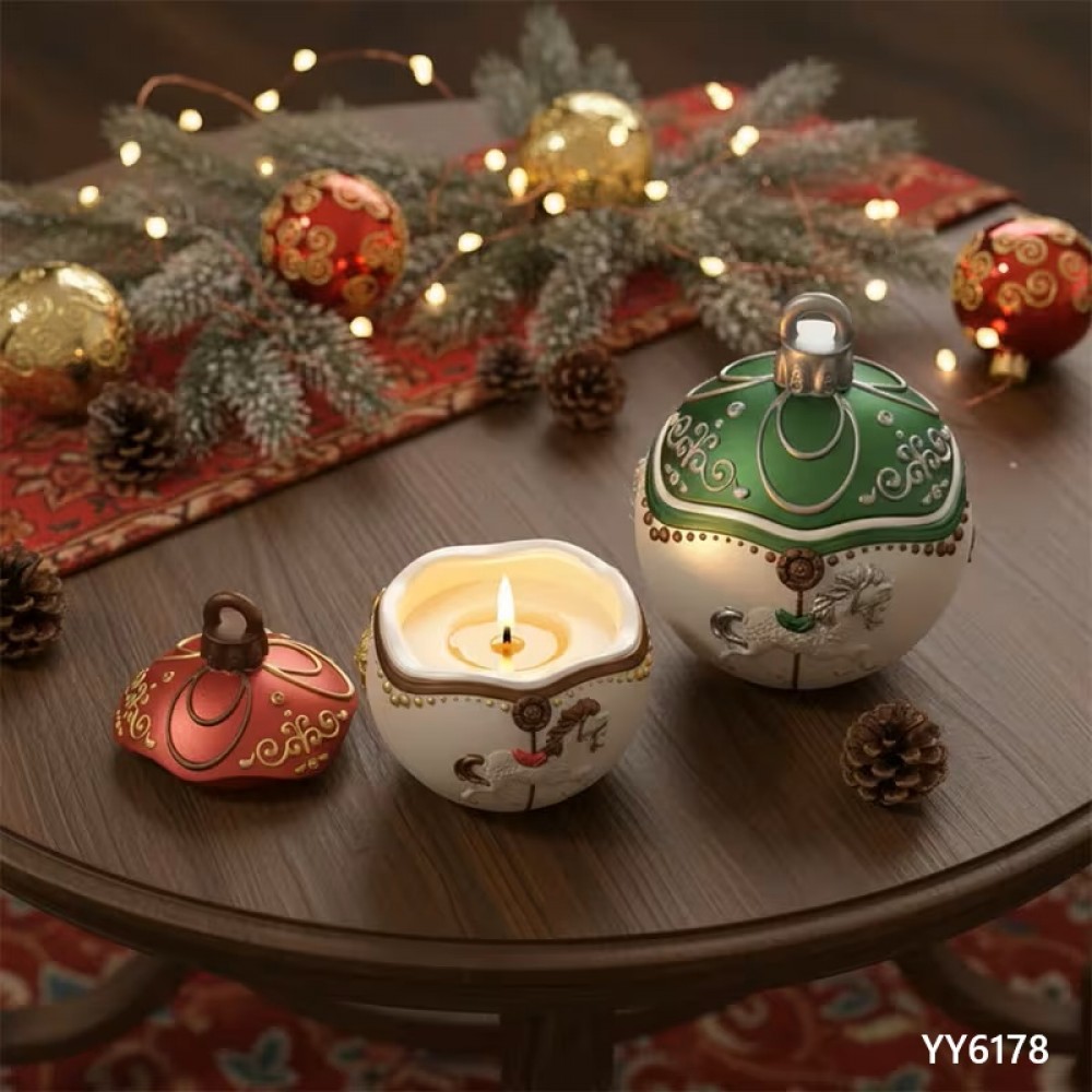 YY6178 YUVARLAK ATLI KARINCA TEMALI MUMLUK TAKI KUTUSU SİLİKON KALIP