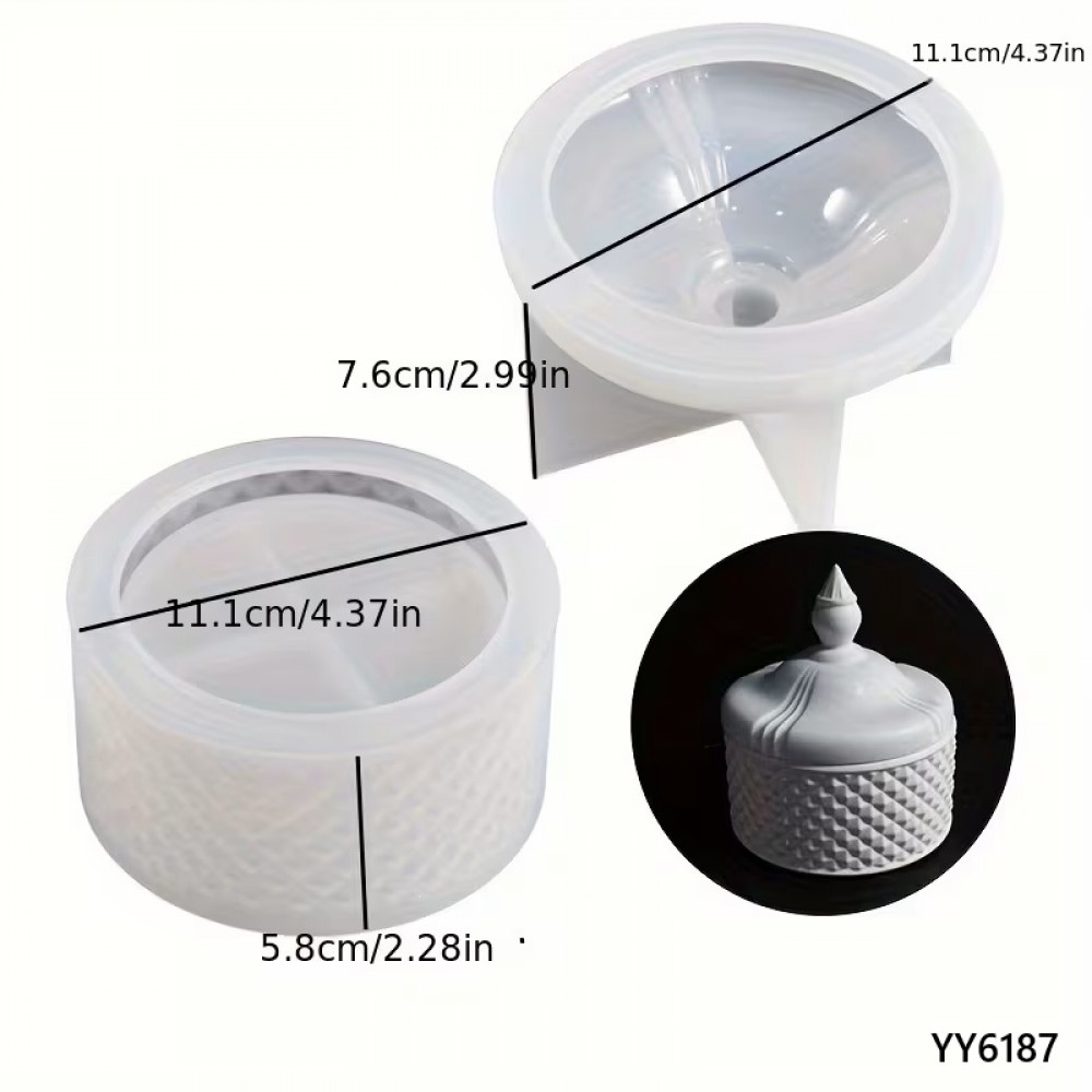 YY6187 TASARIM KAPAKLI MUMLUK KAPAKLI KUTU SİLİKON KALIP