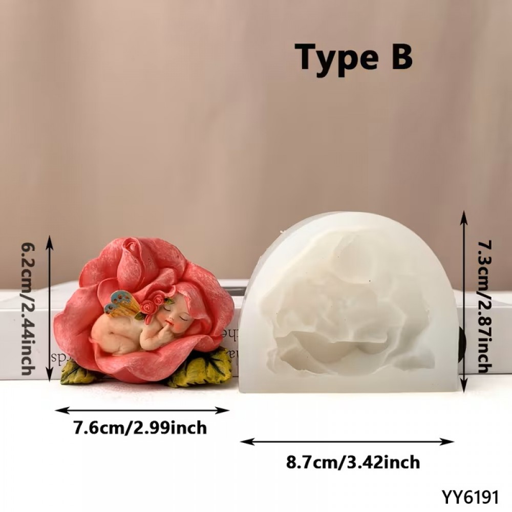 YY6191 ÇİÇEK İÇİNDE UYUYAN TATLI BEBEK MUM BİBLO SİLİKON KALIP YY6191 ÇİÇEK İÇİNDE UYUYAN TATLI BEBEK MUM BİBLO SİLİKON KALIP