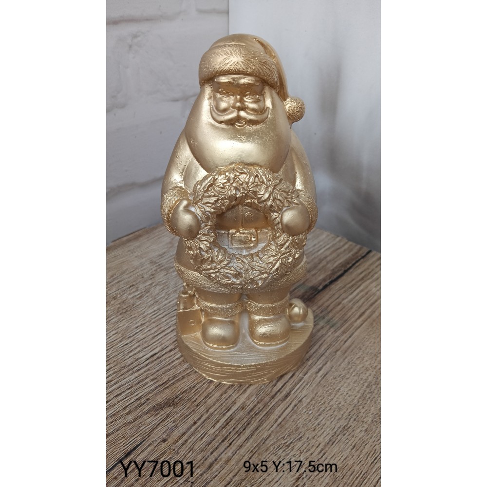 YY7001 Çelenk Tutan Noel Baba Biblo Silikon Kalıp YY7001 Çelenk Tutan Noel Baba Biblo Silikon Kalıp