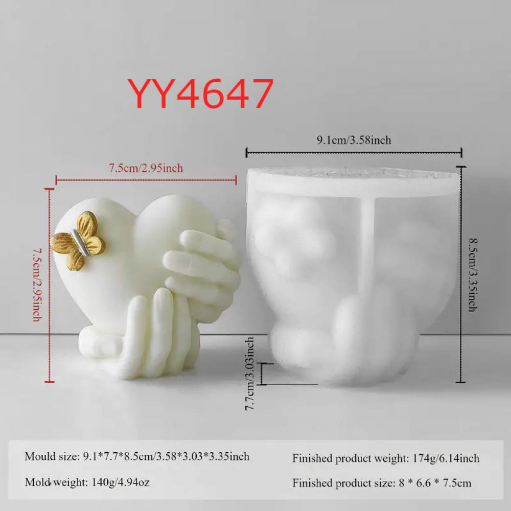 YY4647 - KALP TUTAN EL - MUM - SİLİKON KALIP