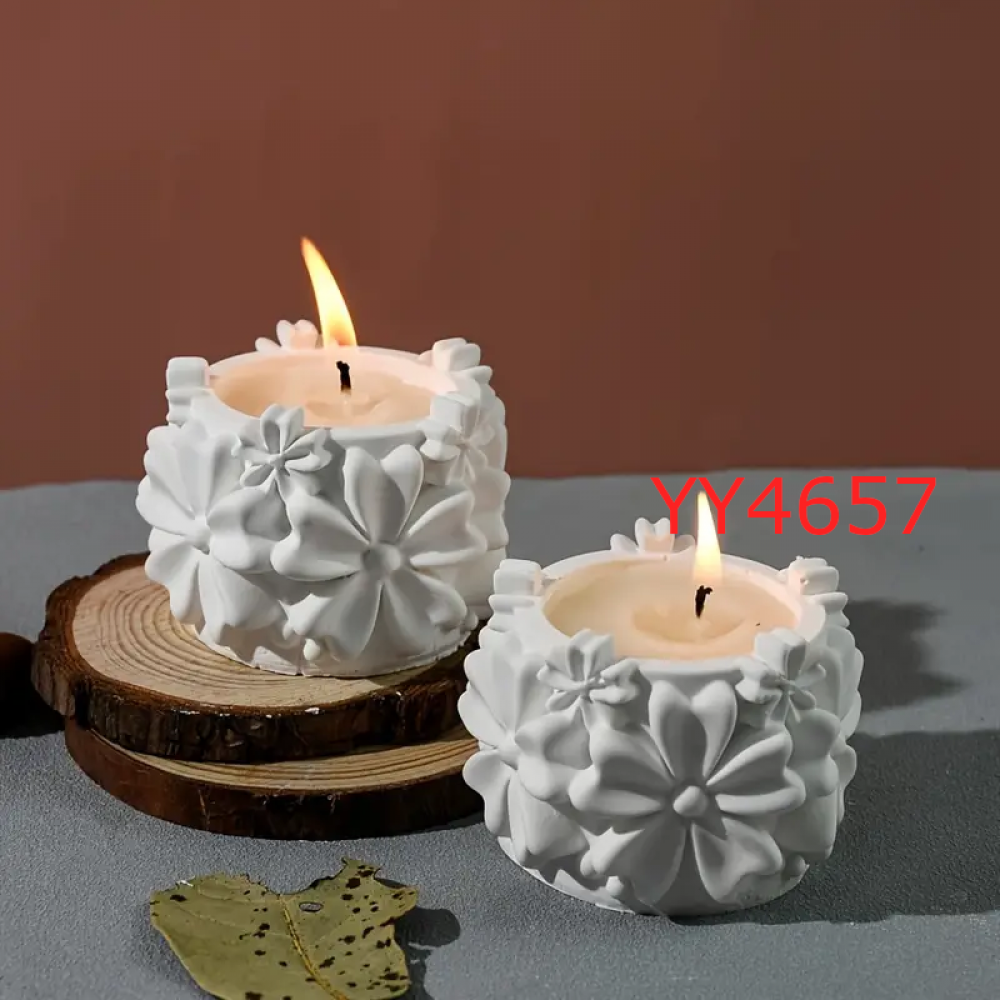 YY4657 Krizantem Çiçeği Mumluk Silikon Kalıp: Doğal ve Estetik Hediye Seçeneği!