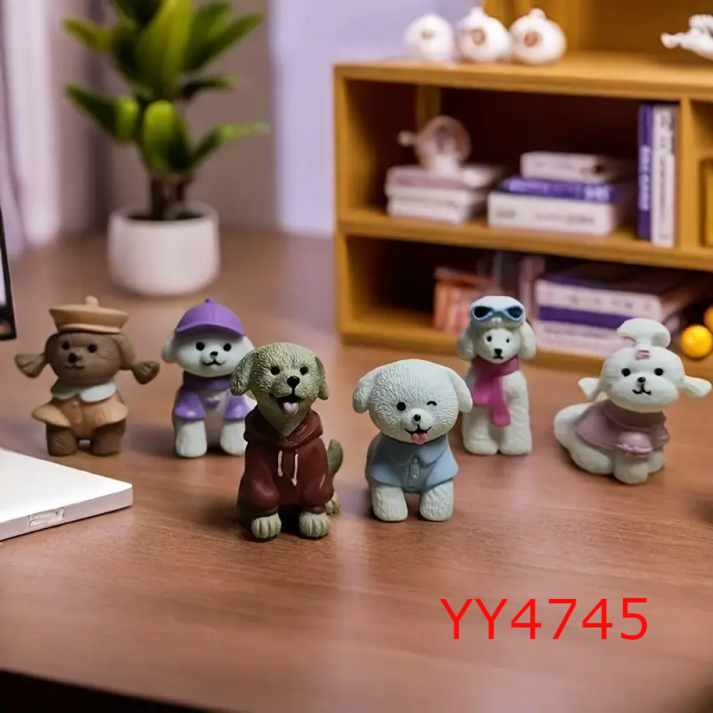 YY4745  6'lı Minik Köpekler Biblo Silikon Kalıp: Sevimli ve Nostaljik Hediye Seçeneği!