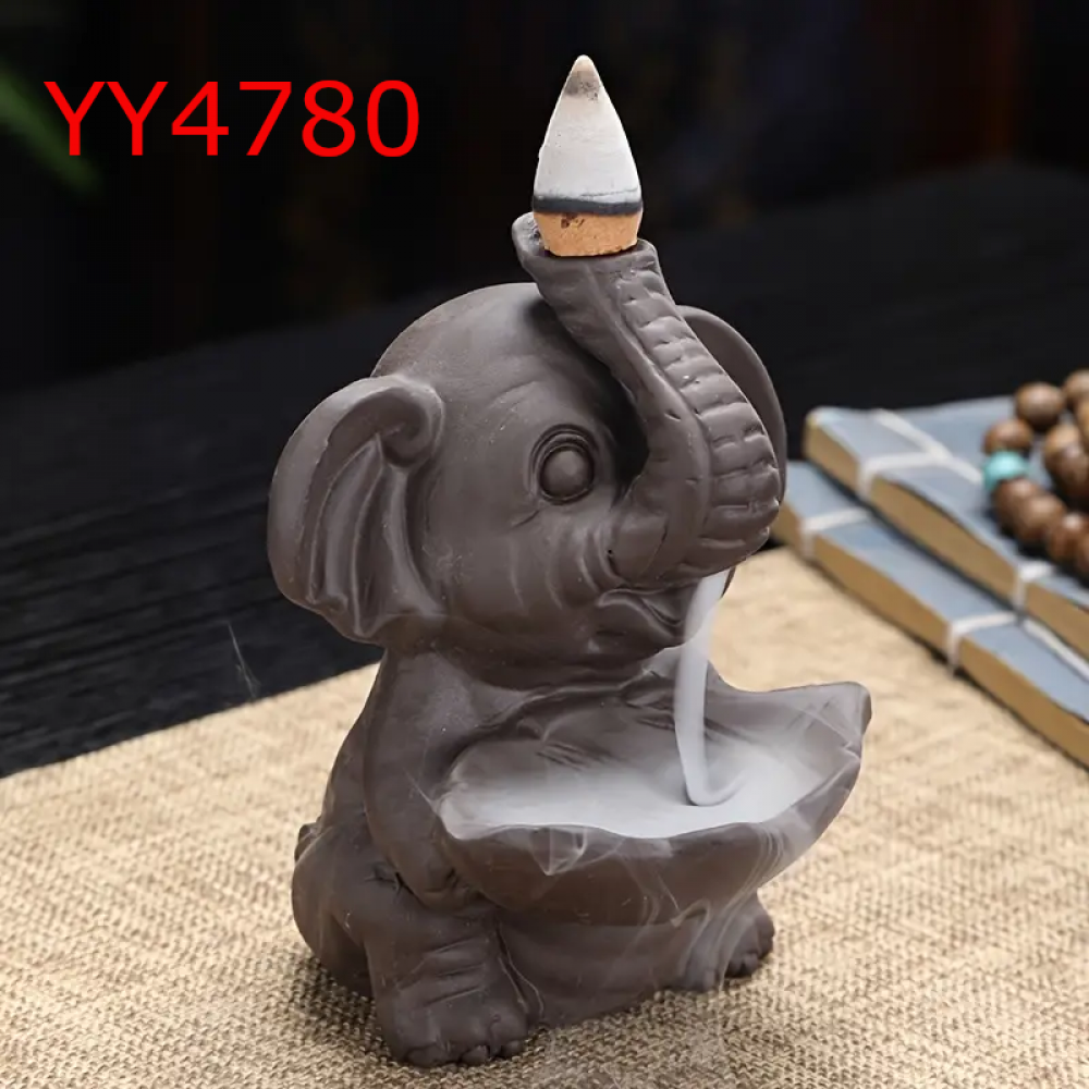 YY4780 Fil Temalı Geri Akış Tütsülük Silikon Kalıp: Sevimli ve Anlamlı Hediye Seçeneği!