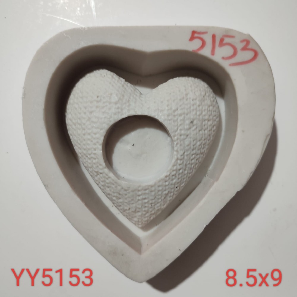 YY5153 - HASIR KALP MUMLUK - SİLİKON KALIP YY5153 - HASIR KALP MUMLUK - SİLİKON KALIP