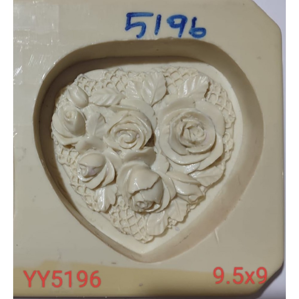 YY5196 - GÜL TASARIMLI KALP - SİLİKON KALIP YY5196 - GÜL TASARIMLI KALP - SİLİKON KALIP