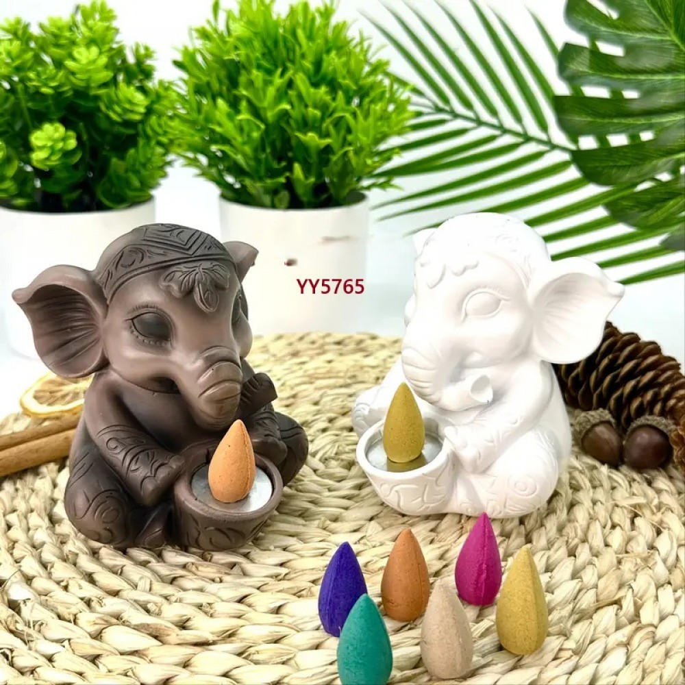  YY5765 Ganeşa Figürlü Tütsülük ve Tealight Mumluk Silikon Kalıp • El Yapımı Spiritüel Dekor Kalıbı • Anlamlı Hediyelik Obje!